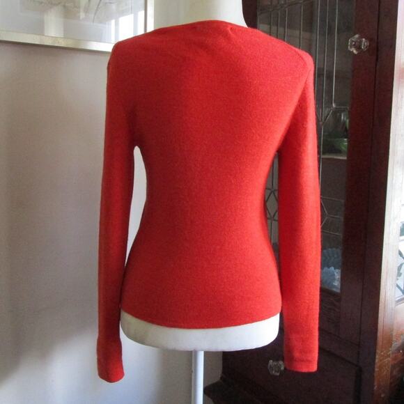 Sarah Spencer Italian Merino Wool Sweater Burnt Orange V-Neck S Made Australia - Picture 6 of 17